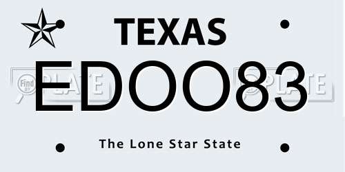EDOO83 Texas License Plate