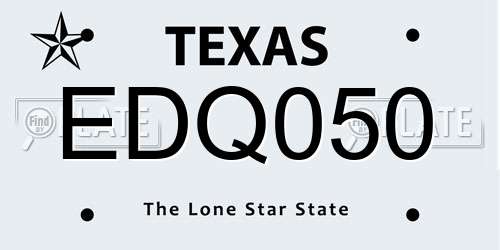 EDQ050 Texas License Plate