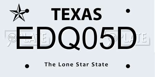 EDQ05D Texas License Plate