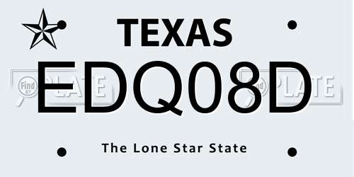 EDQ08D Texas License Plate