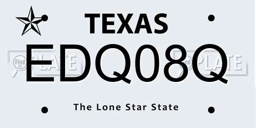 EDQ08Q Texas License Plate