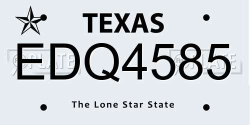 EDQ4585 Texas License Plate