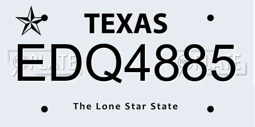 EDQ4885 Texas License Plate