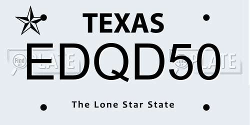 EDQD50 Texas License Plate