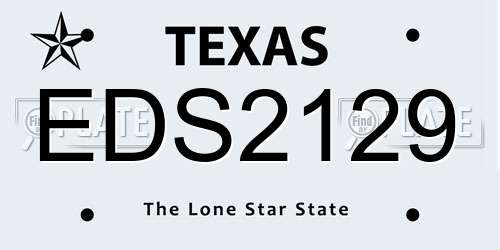 EDS2129 Texas License Plate