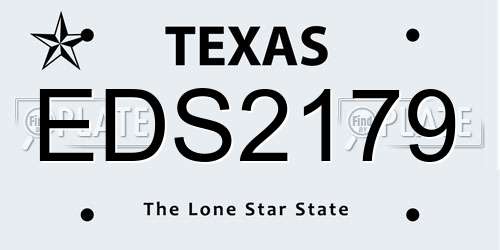 EDS2179 Texas License Plate