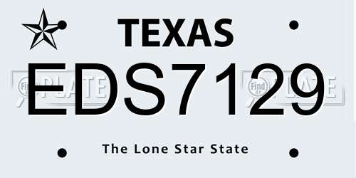 EDS7129 Texas License Plate