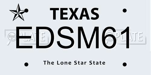 EDSM61 Texas License Plate