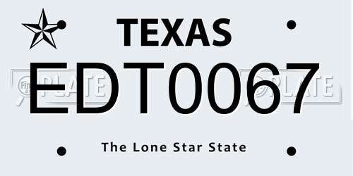 EDT0067 Texas License Plate