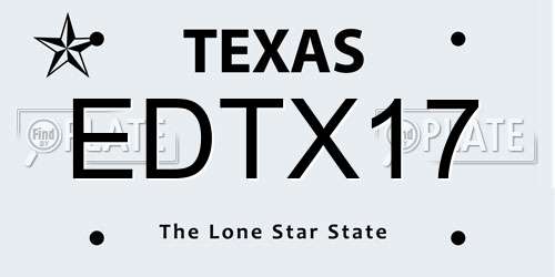 EDTX17 Texas License Plate