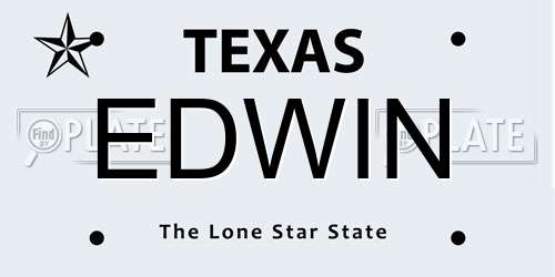 EDWIN Texas License Plate