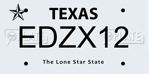EDZX12 Texas License Plate