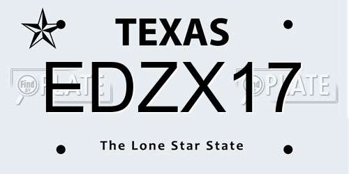 EDZX17 Texas License Plate