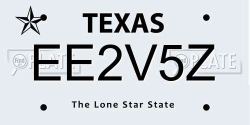 EE2V5Z Texas License Plate