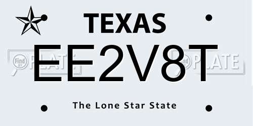 EE2V8T Texas License Plate