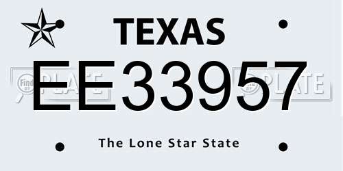 EE33957 Texas License Plate