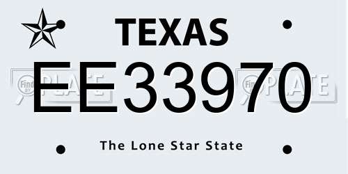 EE33970 Texas License Plate