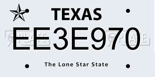 EE3E970 Texas License Plate