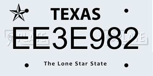 EE3E982 Texas License Plate
