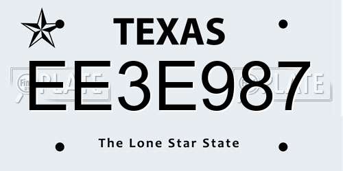 EE3E987 Texas License Plate