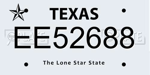 EE52688 Texas License Plate