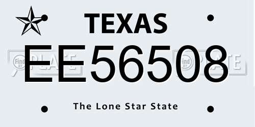 EE56508 Texas License Plate