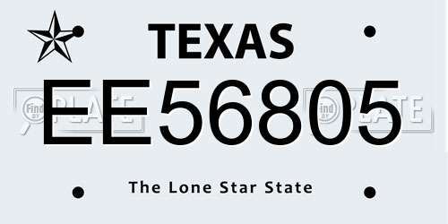 EE56805 Texas License Plate