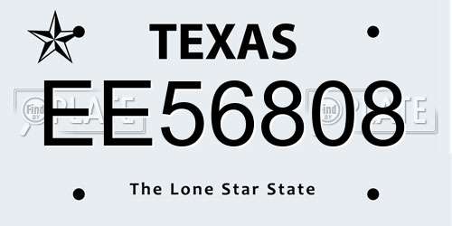 EE56808 Texas License Plate