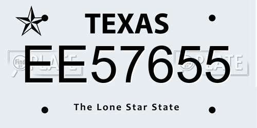 EE57655 Texas License Plate