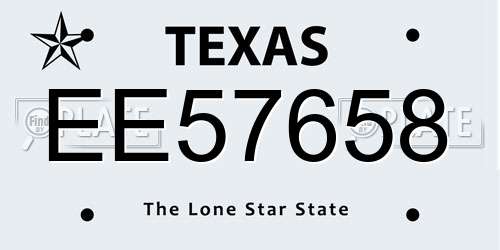 EE57658 Texas License Plate