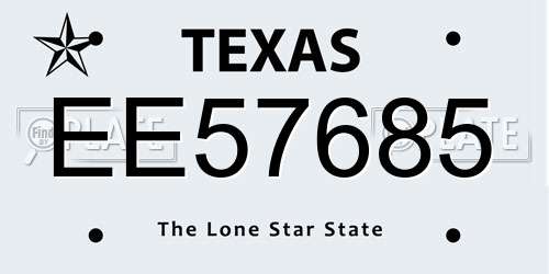 EE57685 Texas License Plate