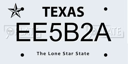EE5B2A Texas License Plate