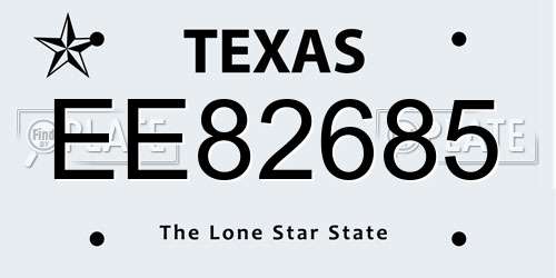 EE82685 Texas License Plate