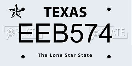 EEB574 Texas License Plate