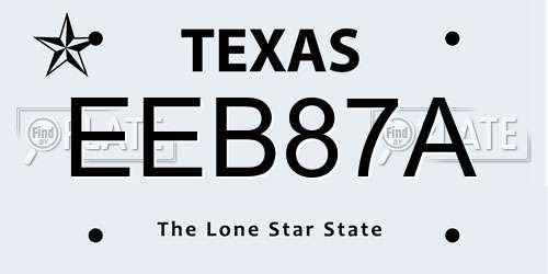 EEB87A Texas License Plate