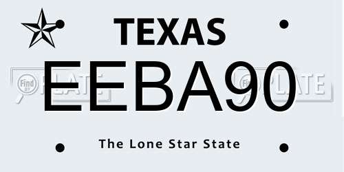EEBA90 Texas License Plate