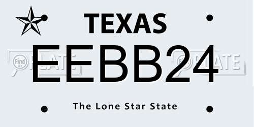 EEBB24 Texas License Plate