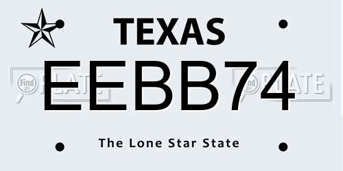 EEBB74 Texas License Plate