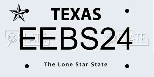 EEBS24 Texas License Plate