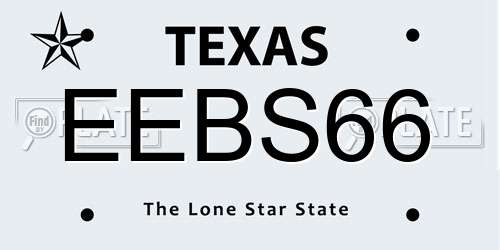 EEBS66 Texas License Plate