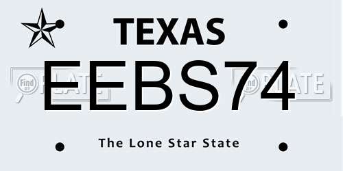 EEBS74 Texas License Plate