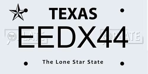 EEDX44 Texas License Plate