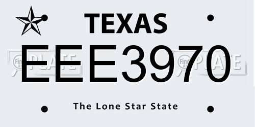EEE3970 Texas License Plate