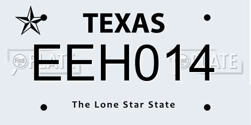 EEH014 Texas License Plate