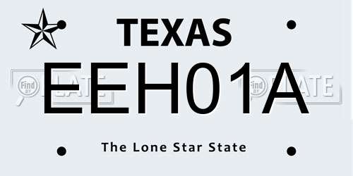 EEH01A Texas License Plate