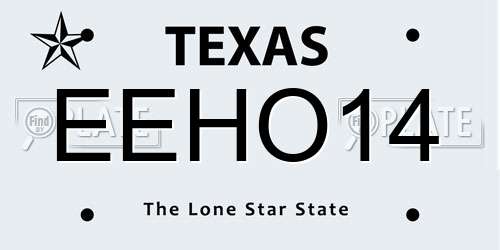EEHO14 Texas License Plate