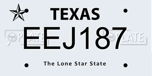 EEJ187 Texas License Plate