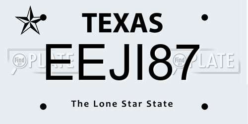 EEJI87 Texas License Plate