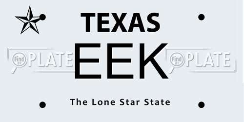 EEK Texas License Plate