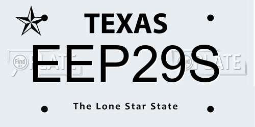 EEP29S Texas License Plate